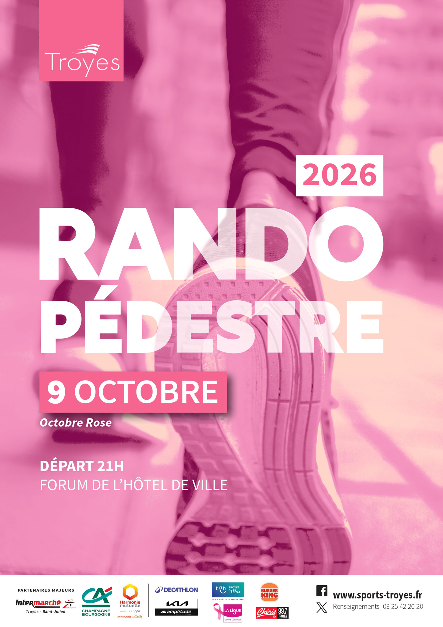 Affiche rando pédestre octobre rose